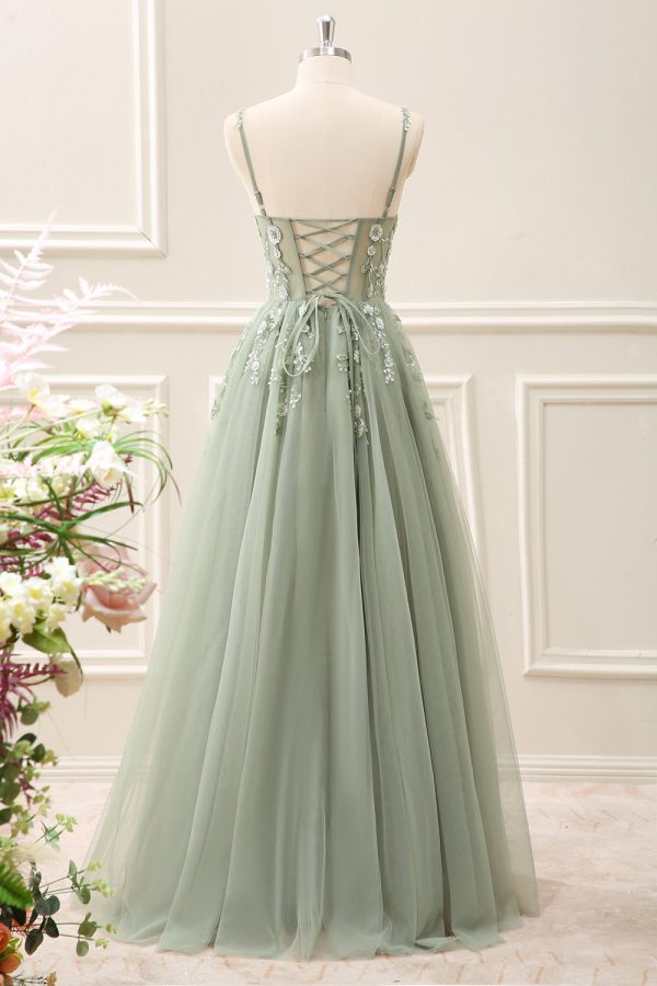 Royal Blue Corset Sequined A Line Tulle Maxi Dress with Appliques - Image 20