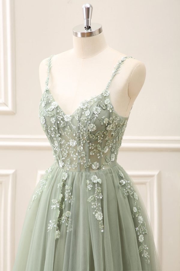 Royal Blue Corset Sequined A Line Tulle Maxi Dress with Appliques - Image 24