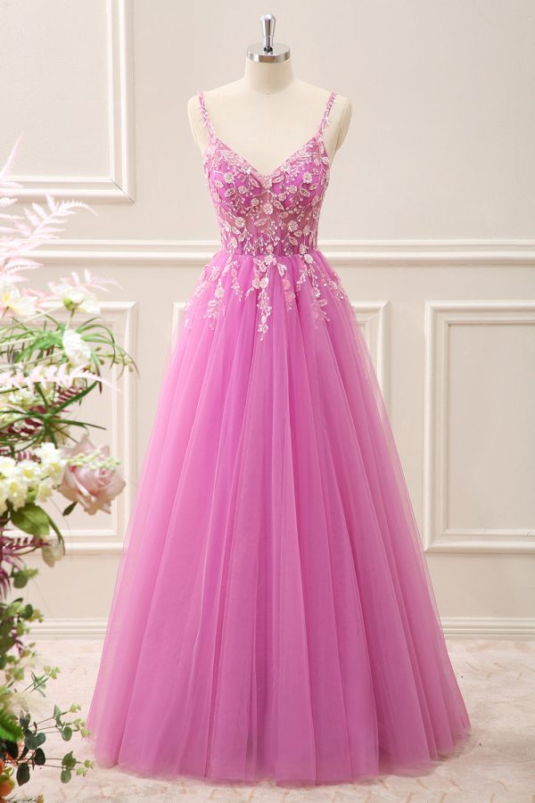 Royal Blue Corset Sequined A Line Tulle Maxi Dress with Appliques - Image 25