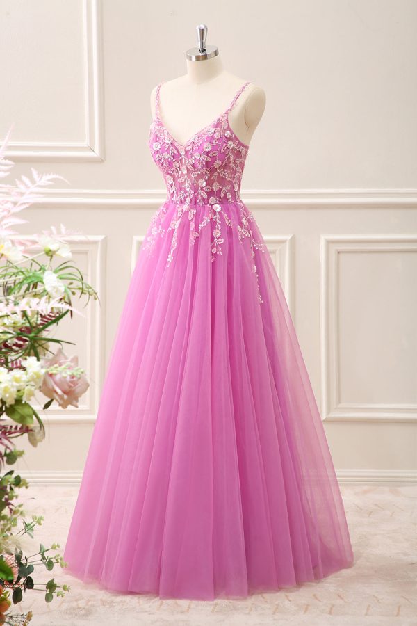 Royal Blue Corset Sequined A Line Tulle Maxi Dress with Appliques - Image 27