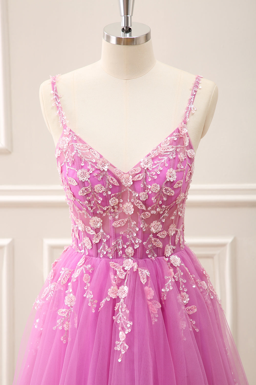 Royal Blue Corset Sequined A Line Tulle Maxi Dress with Appliques - Image 28