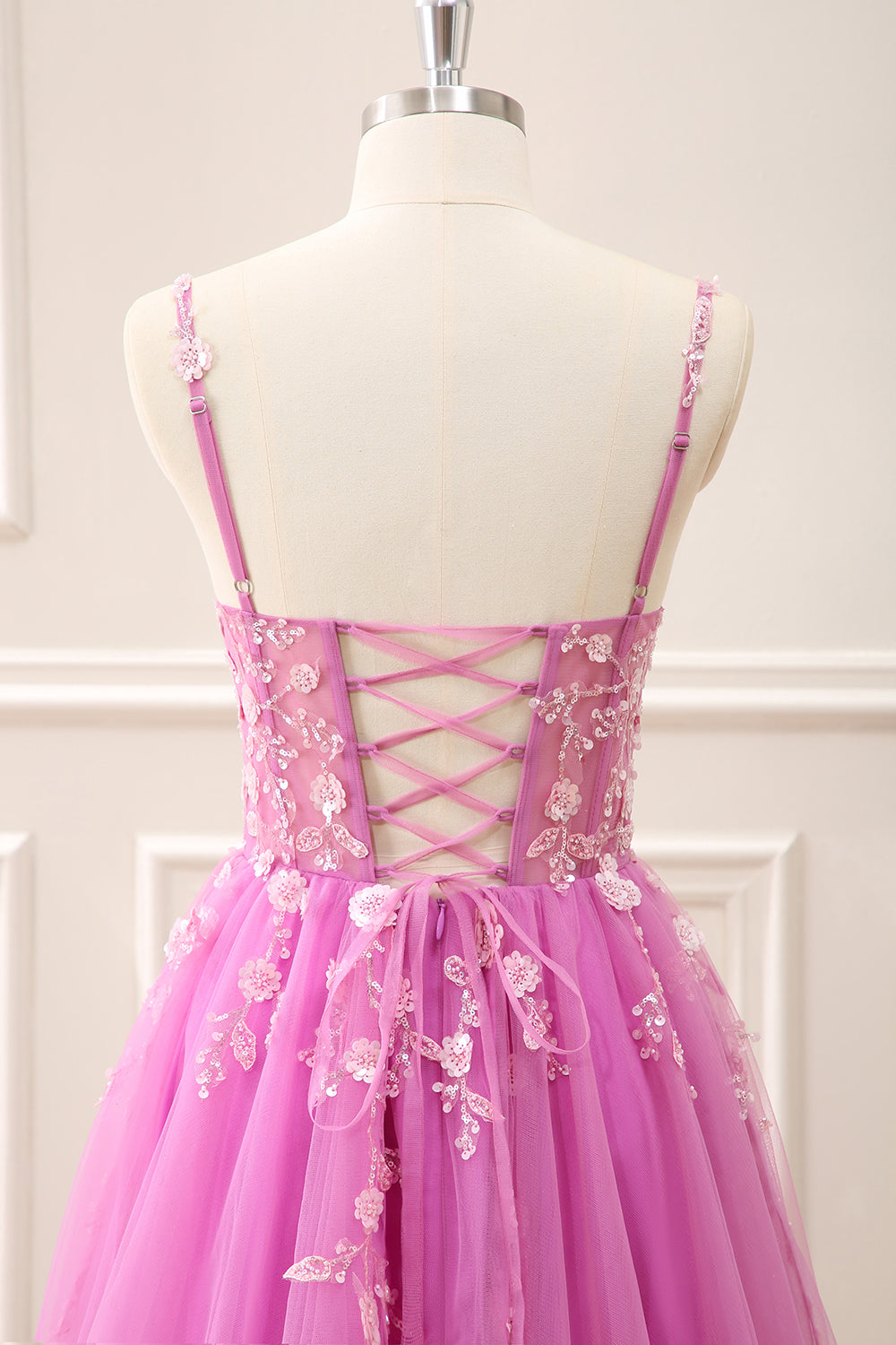 Royal Blue Corset Sequined A Line Tulle Maxi Dress with Appliques - Image 29