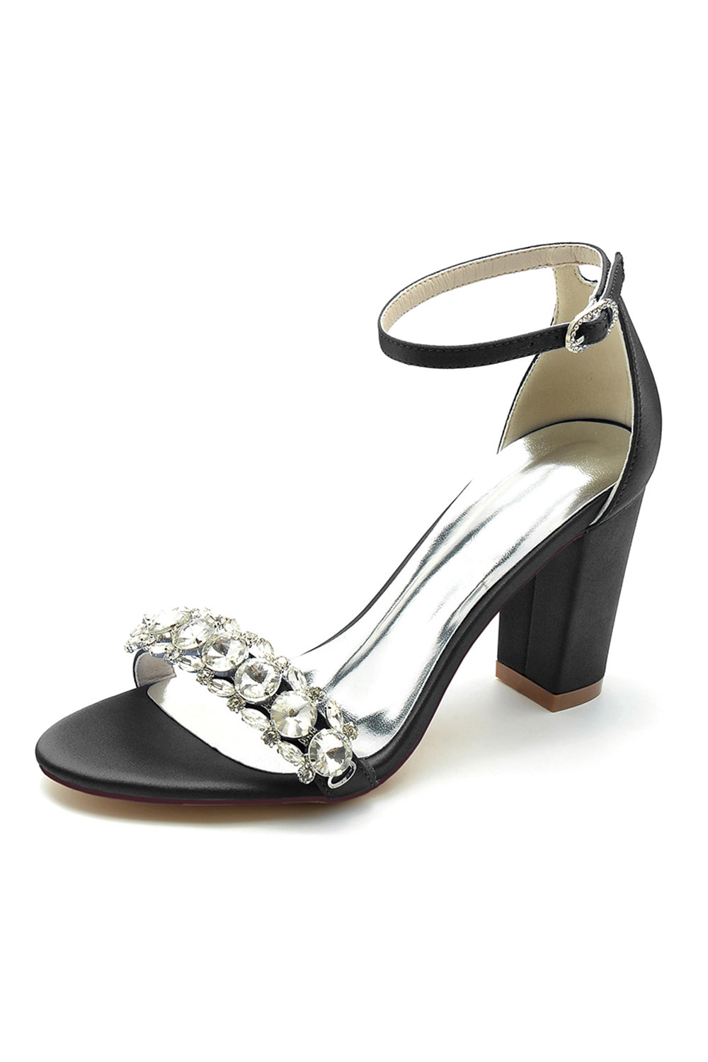 Royal Blue Rhinestone Ankle Straps Prom Sandals - Image 7