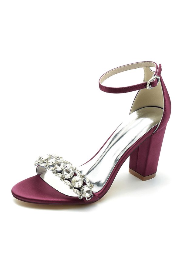 Royal Blue Rhinestone Ankle Straps Prom Sandals - Image 9