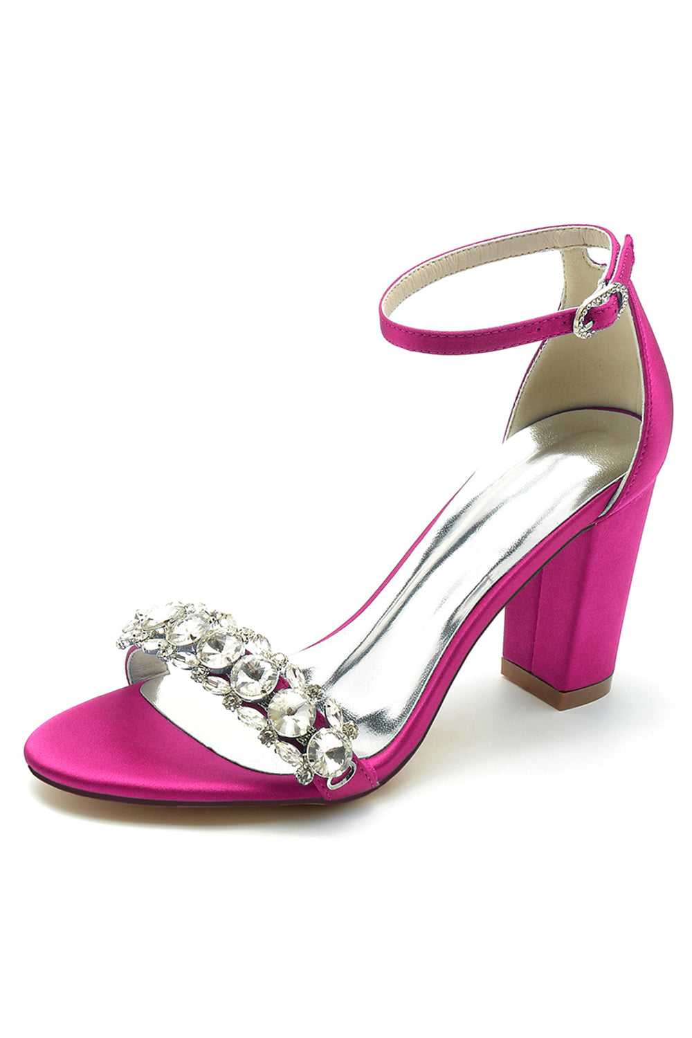 Royal Blue Rhinestone Ankle Straps Prom Sandals - Image 11