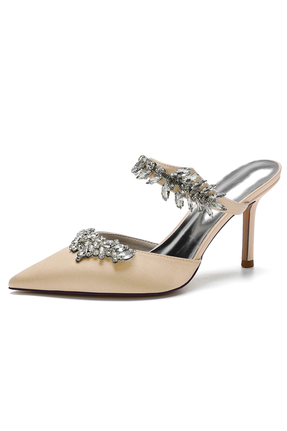 Royal Blue Pointed Toe Rhinestone Stiletto Sandals - Image 10