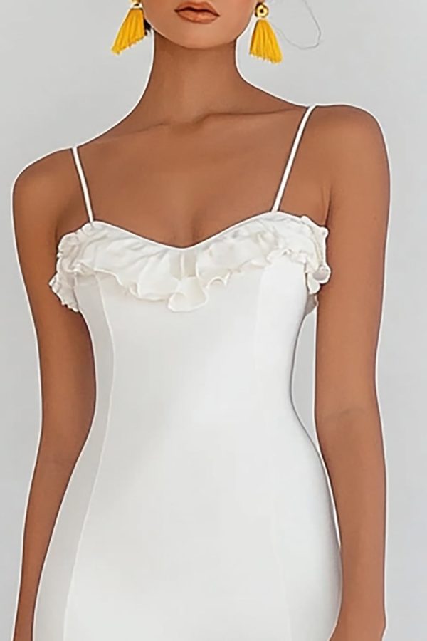 Ruffled Short Ivory Graduation Dress - Image 2