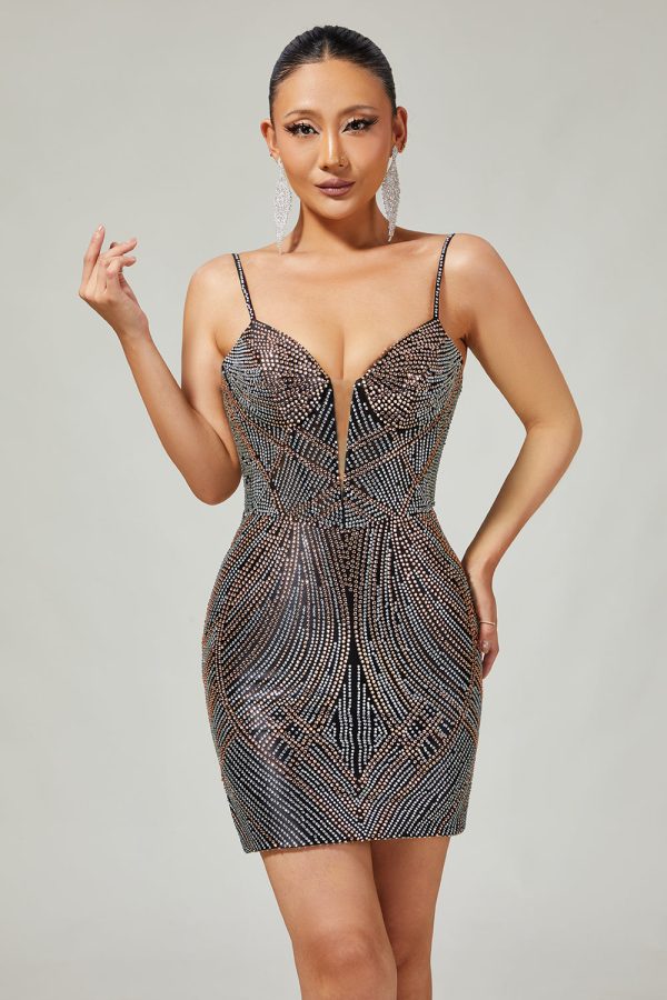 Royal Blue Spaghetti Straps Beaded Bodycon Homecoming Dress - Image 11