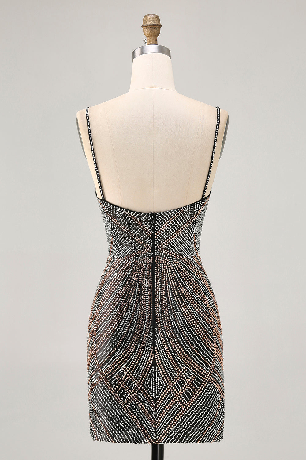 Royal Blue Spaghetti Straps Beaded Bodycon Homecoming Dress - Image 10