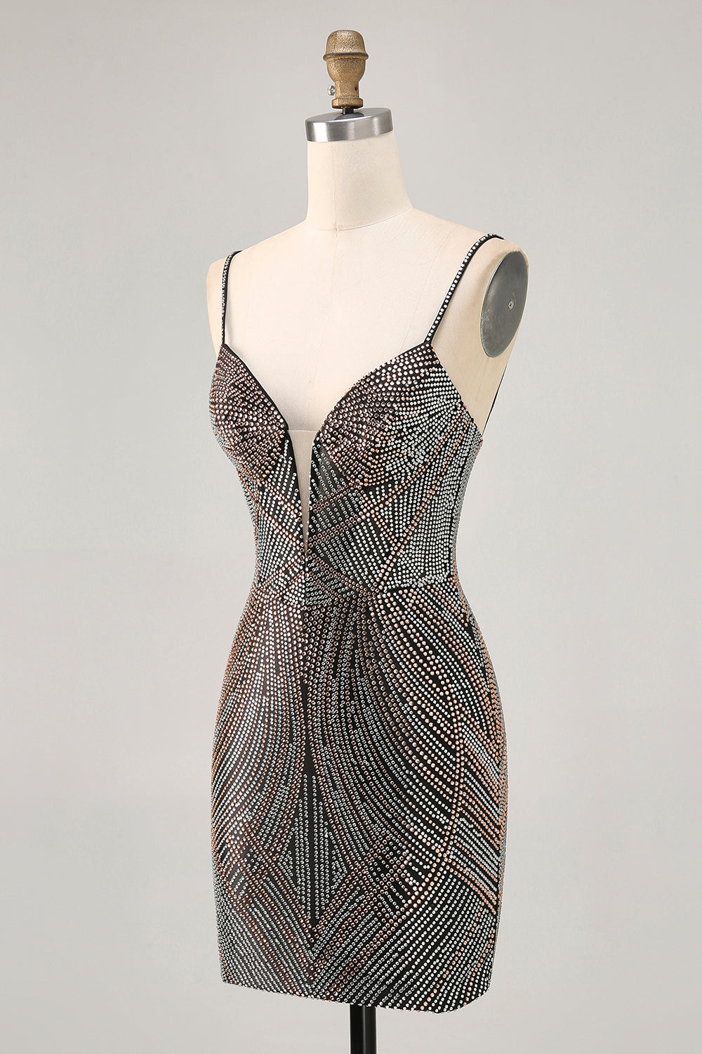 Royal Blue Spaghetti Straps Beaded Bodycon Homecoming Dress - Image 13
