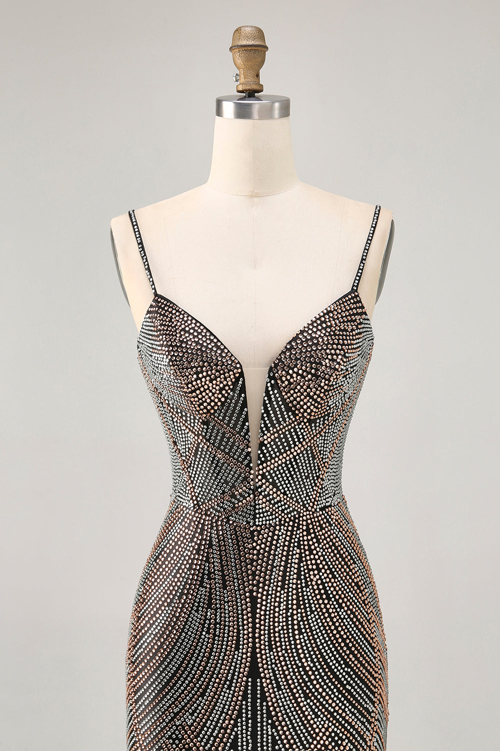 Royal Blue Spaghetti Straps Beaded Bodycon Homecoming Dress - Image 14