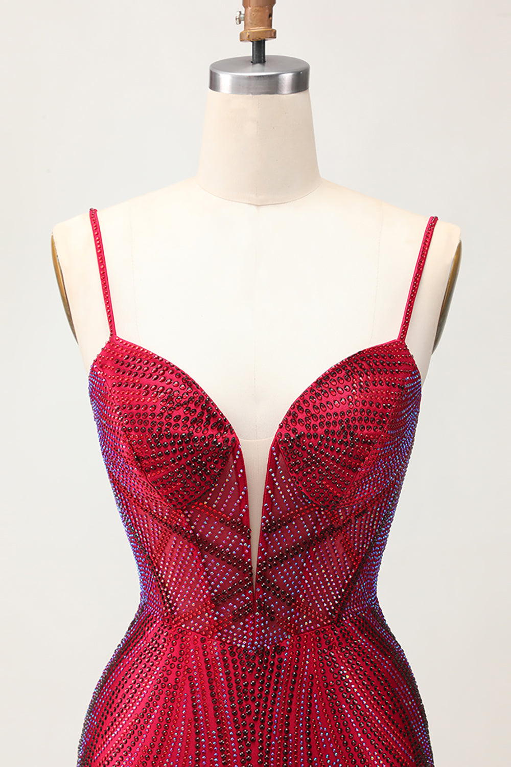 Royal Blue Spaghetti Straps Beaded Bodycon Homecoming Dress - Image 22