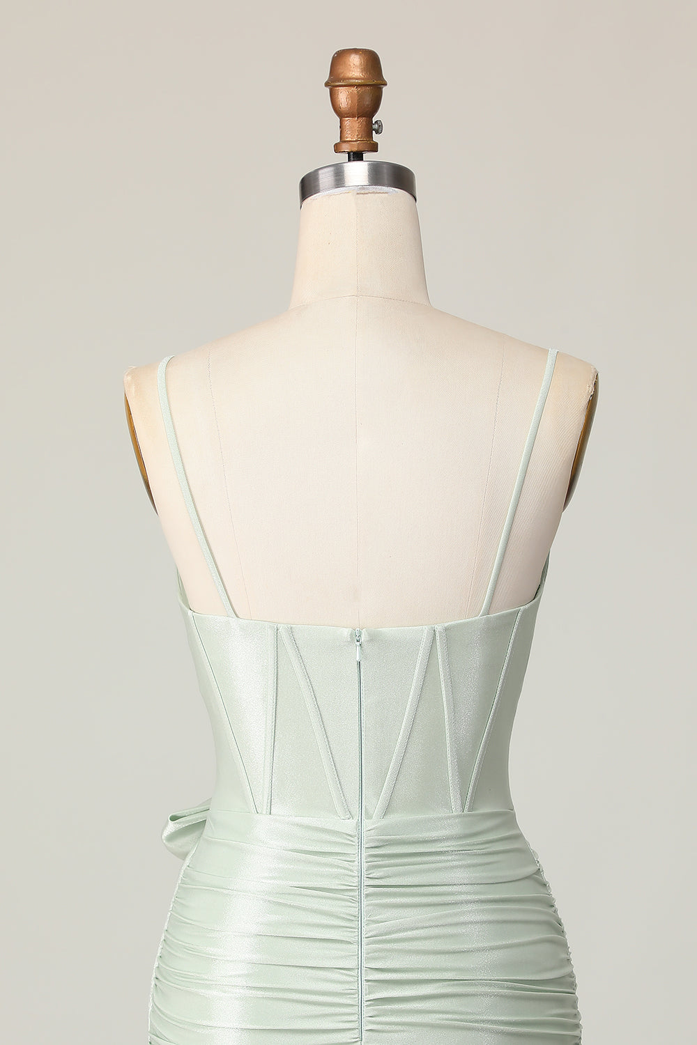 Sage Bodycon Corset Homecoming Dress with Bow - Image 7