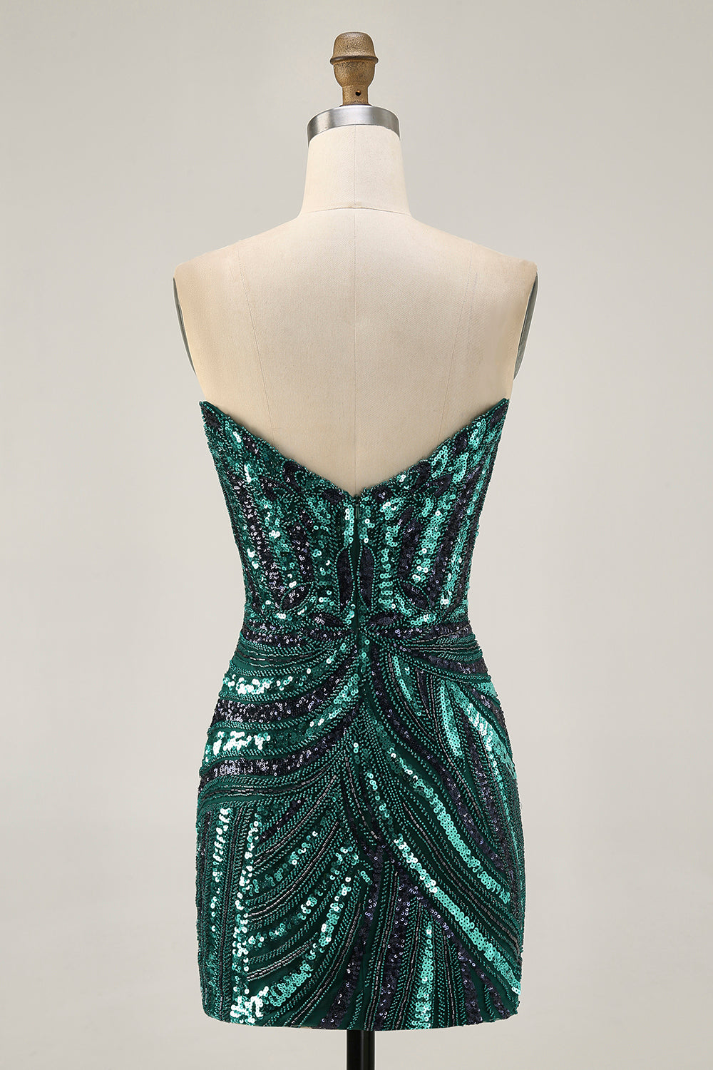 Royal Blue Strapless Bodycon Homecoming Dress With Sequins - Image 10