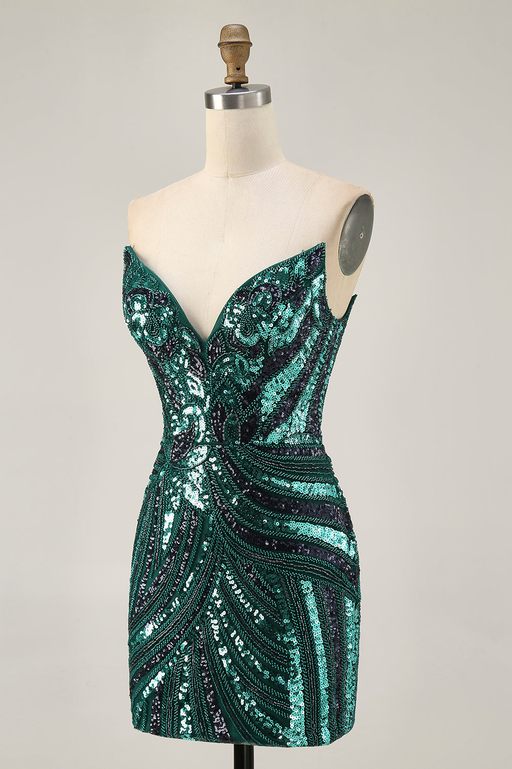 Royal Blue Strapless Bodycon Homecoming Dress With Sequins - Image 11