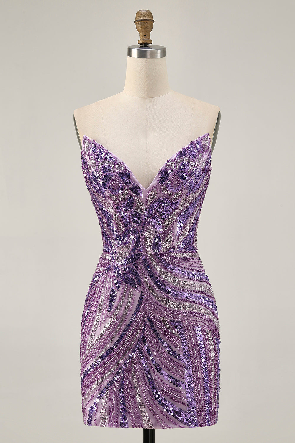 Royal Blue Strapless Bodycon Homecoming Dress With Sequins - Image 17