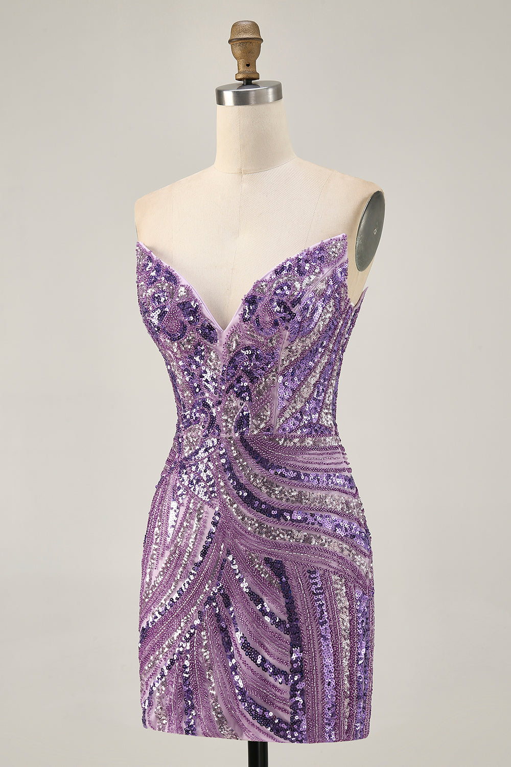 Royal Blue Strapless Bodycon Homecoming Dress With Sequins - Image 19
