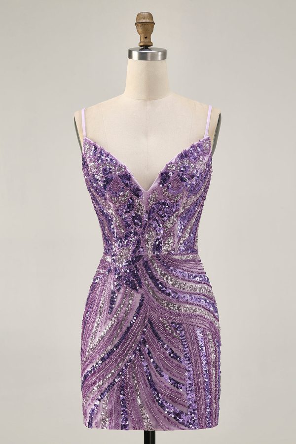 Royal Blue Strapless Bodycon Homecoming Dress With Sequins - Image 20