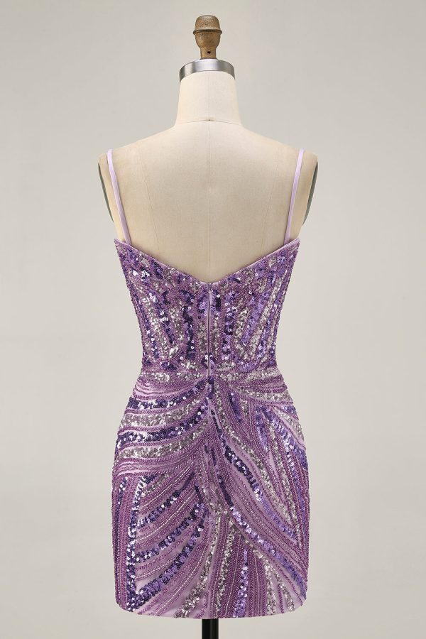 Royal Blue Strapless Bodycon Homecoming Dress With Sequins - Image 21