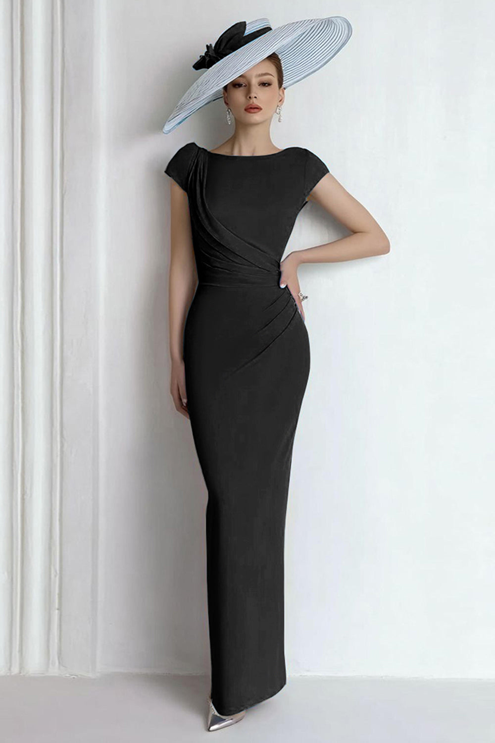 Royal Blue Sheath Maxi Mother Of The Bride Dress - Image 5