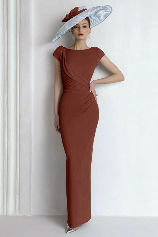 Royal Blue Sheath Maxi Mother Of The Bride Dress - Image 6