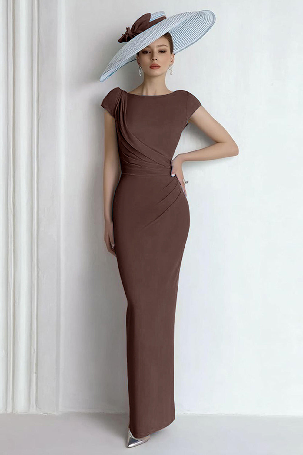 Royal Blue Sheath Maxi Mother Of The Bride Dress - Image 7