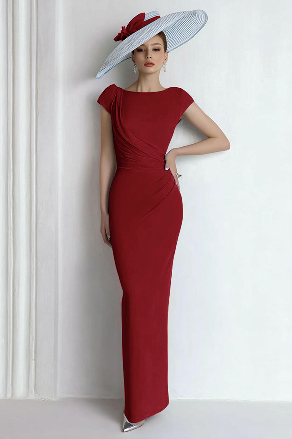 Royal Blue Sheath Maxi Mother Of The Bride Dress - Image 8