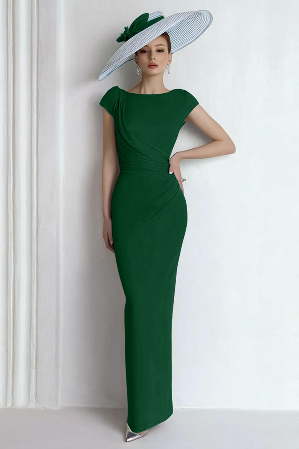 Royal Blue Sheath Maxi Mother Of The Bride Dress - Image 9