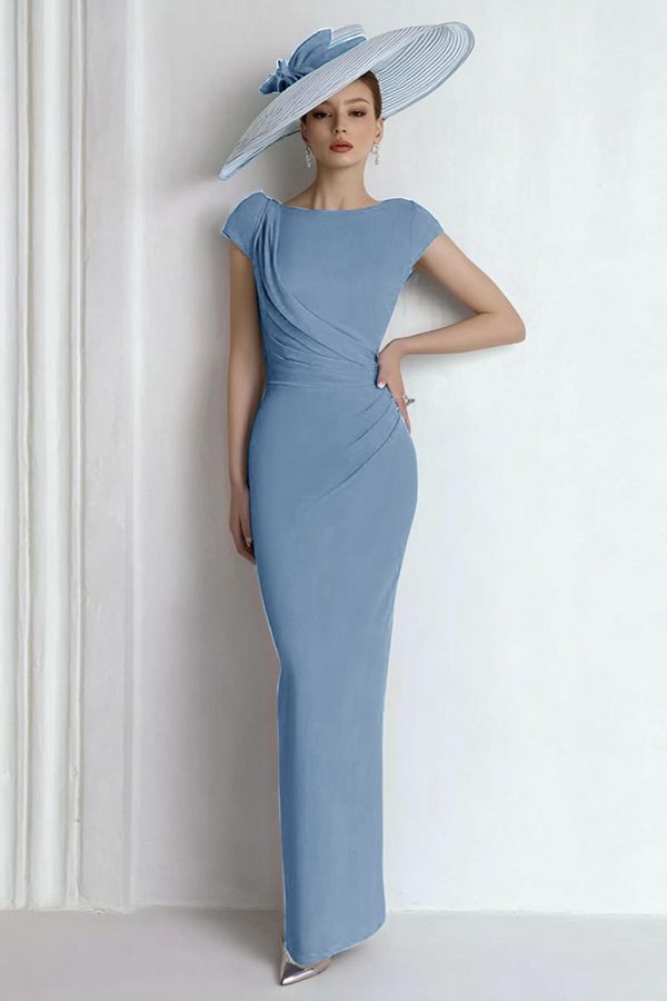 Royal Blue Sheath Maxi Mother Of The Bride Dress - Image 10