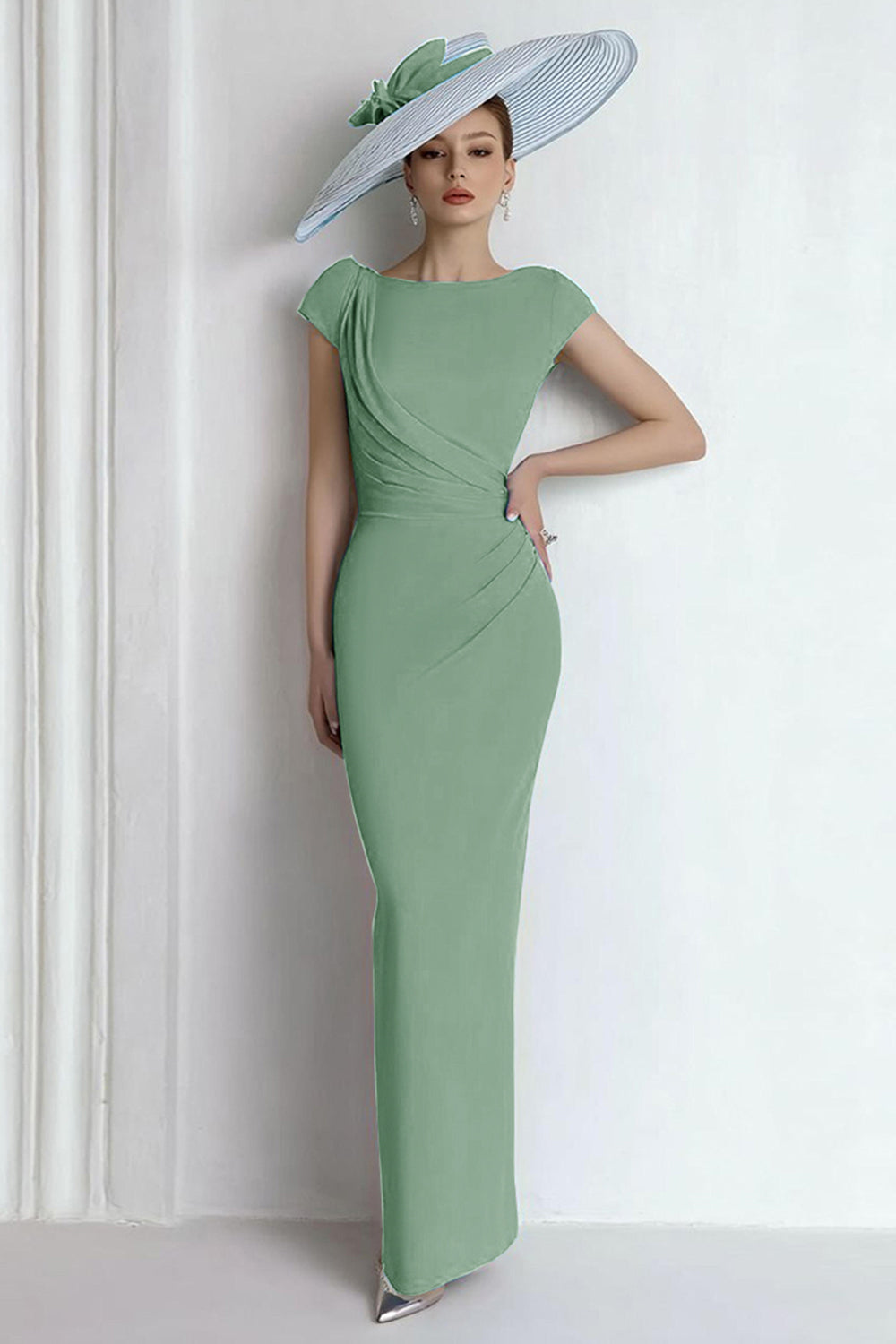Royal Blue Sheath Maxi Mother Of The Bride Dress - Image 14