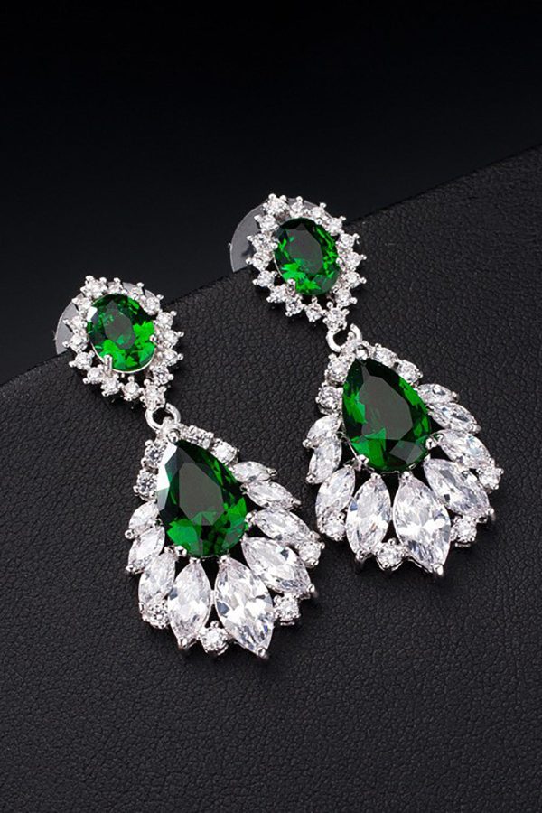 Royal Blue Teardrop Dangle Earrings Party Prom Jewelry - Image 3