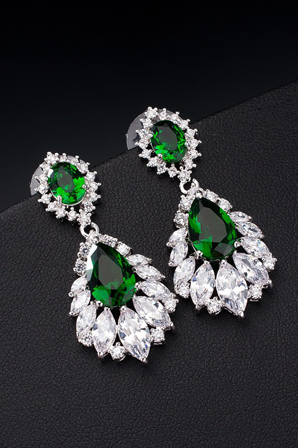 Royal Blue Teardrop Dangle Earrings Party Prom Jewelry - Image 3